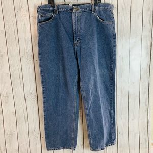 Mens Carhartt 5 Pocket Medium Wash Relaxed Fit Denim Blue Jeans Size W 42 L 30